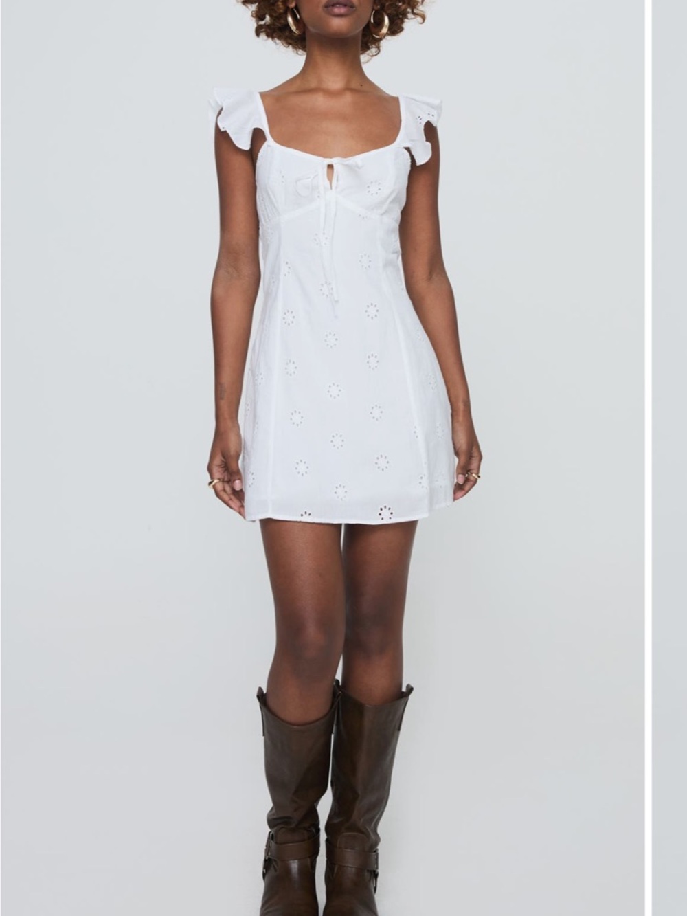 NWT Princess Polly Besiana White Eyelet Mini Dress